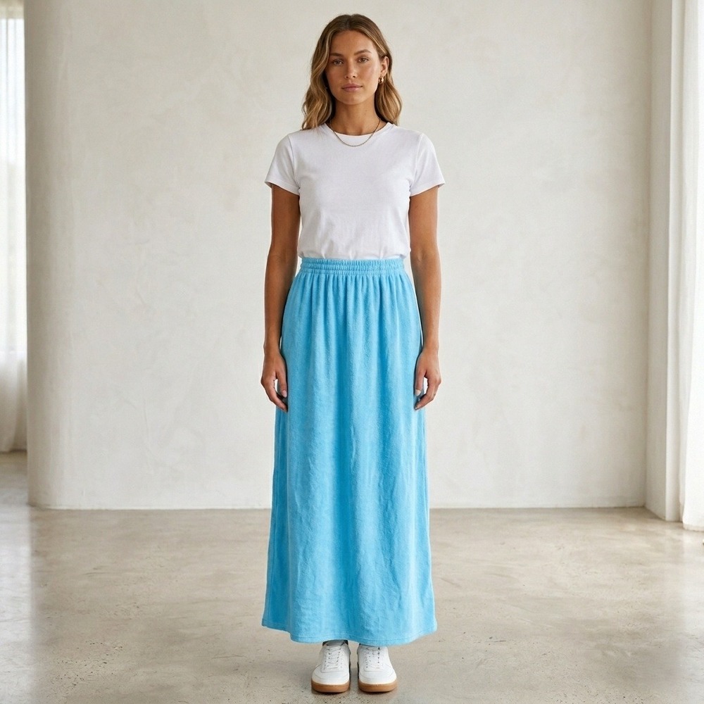 Vintage El Huarache Skirt Womens Sz S Guatemalan Pleated Pastel Cotton Boho Slit